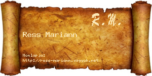 Ress Mariann névjegykártya