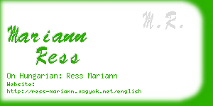 mariann ress business card